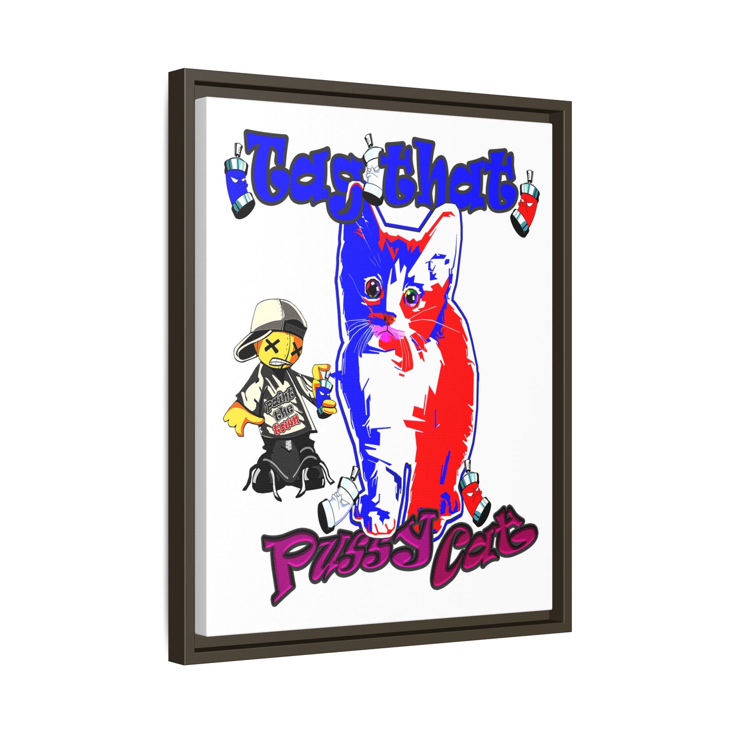 tag that - framed canvas art (white)
