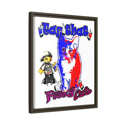tag that - framed canvas art (white)