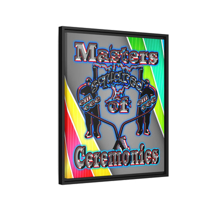 em cee squared - framed canvas art (rainbow split)