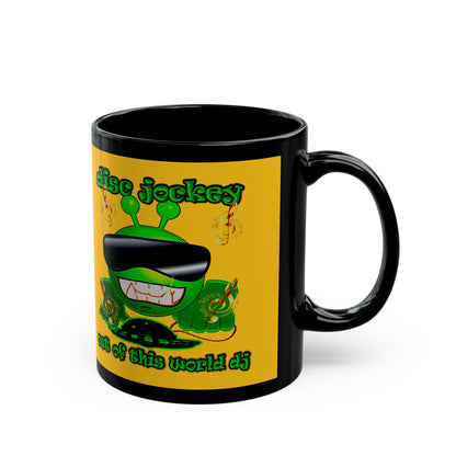 disc jockey - Black Mug (yellow)