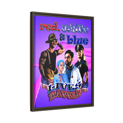 rw&b lives matter - framed canvas art (purple-pink wave)