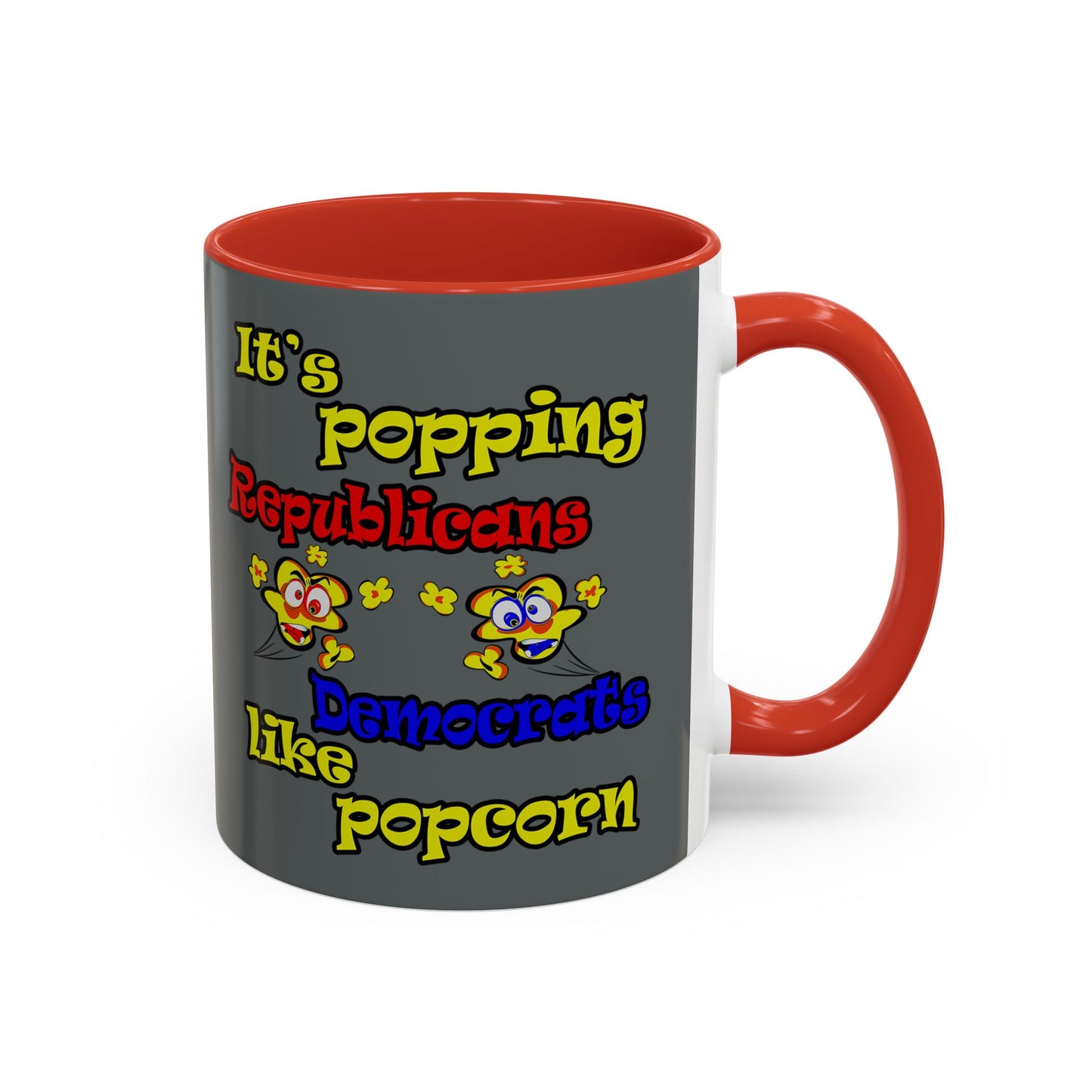 popping like popcorn - Accent Mug (dark grey)