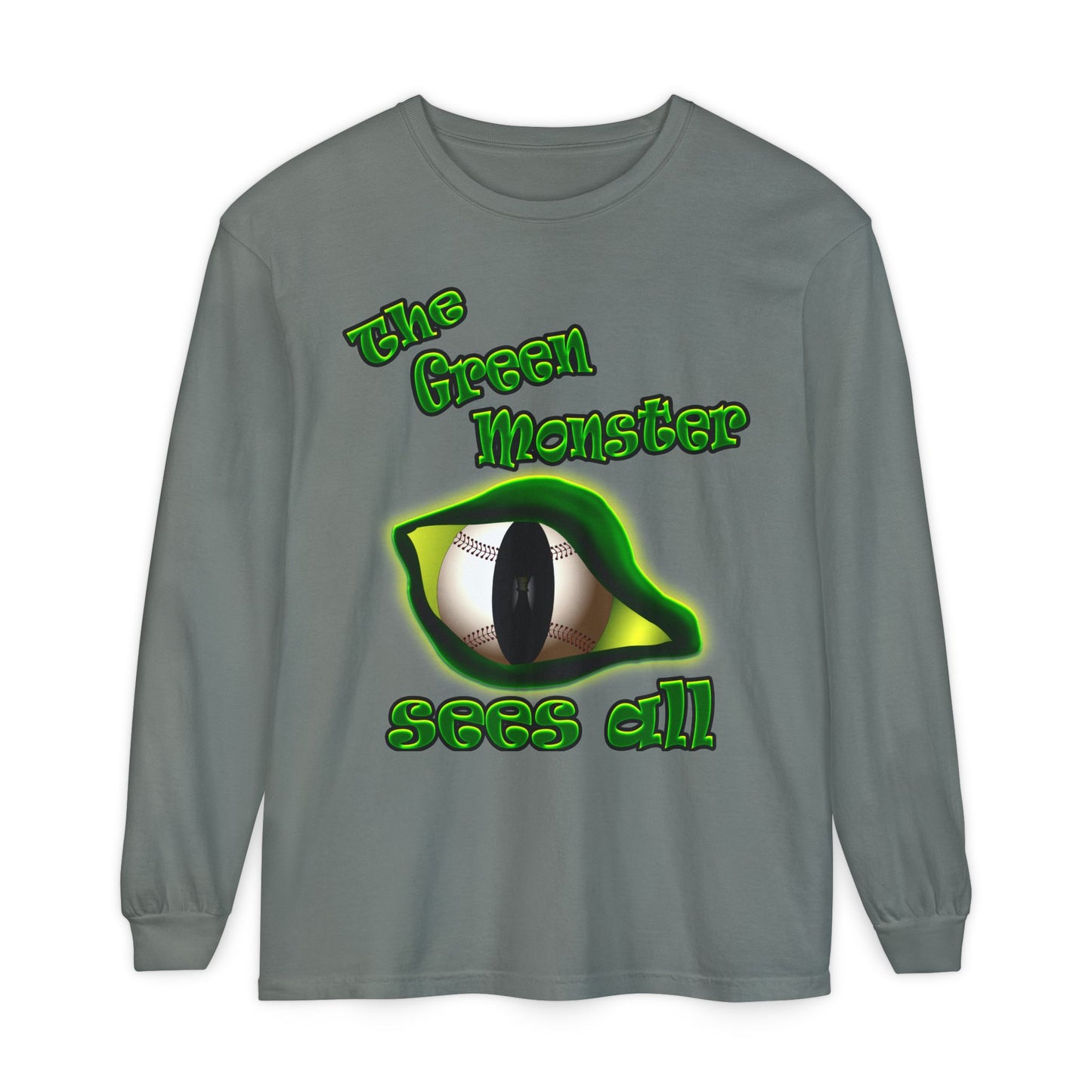 green monster - Unisex Garment-dyed Long Sleeve T-Shirt