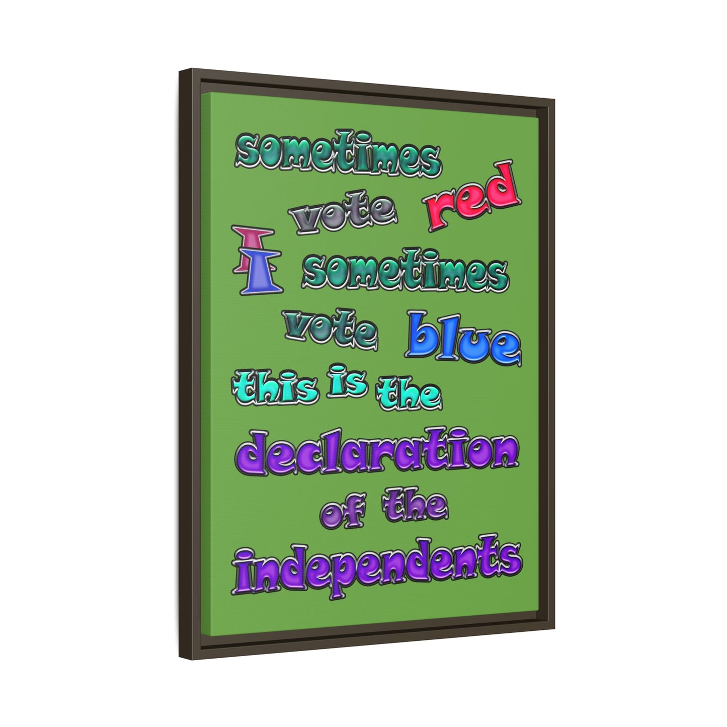 declaration of the independents - framed canvas art (green)