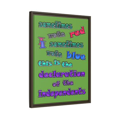 declaration of the independents - framed canvas art (green)