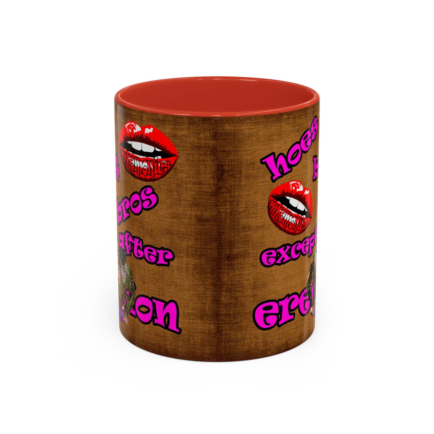 hoes b4 bros - Accent Mug (brown papyrus)