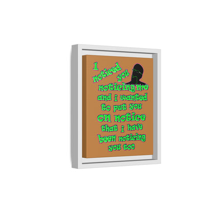 noticed you noticing - framed canvas art (light brown)