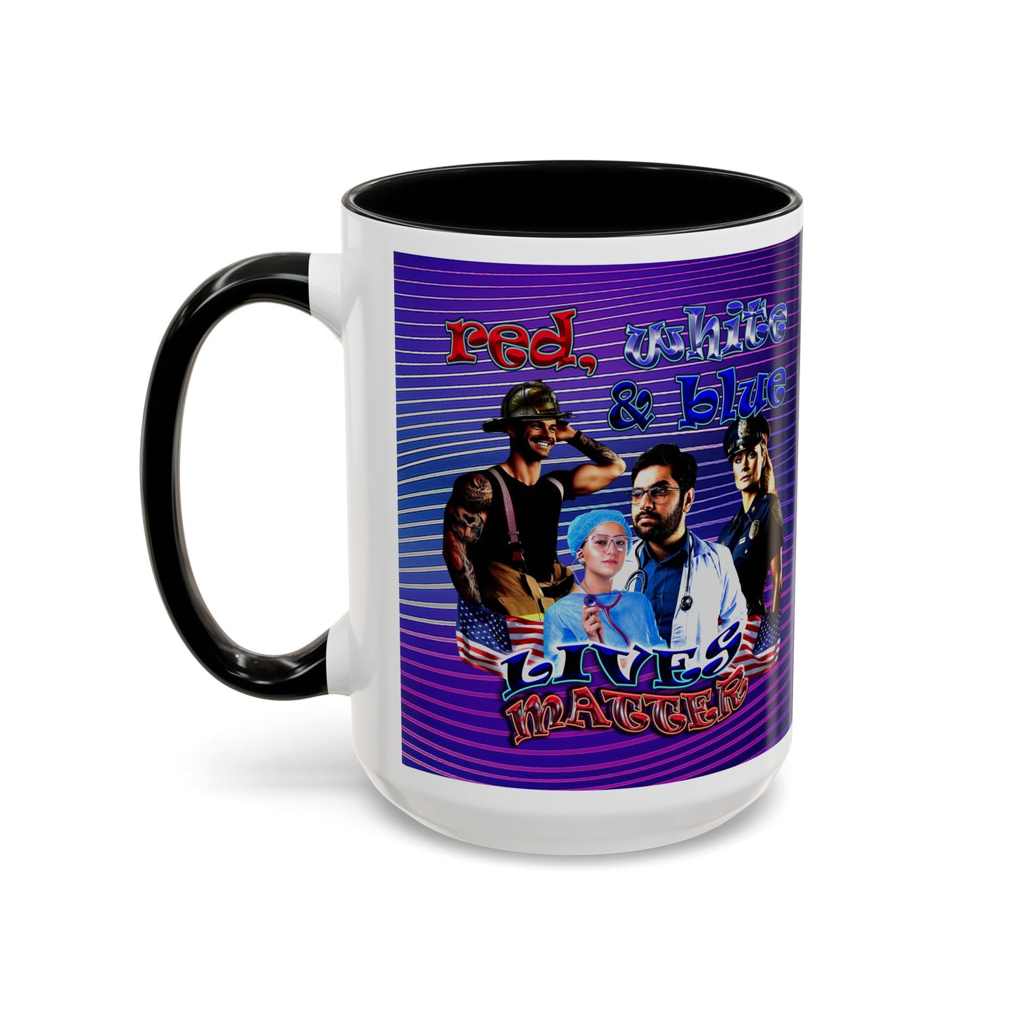 rw&b lives matter - Accent Mug (purple wave)
