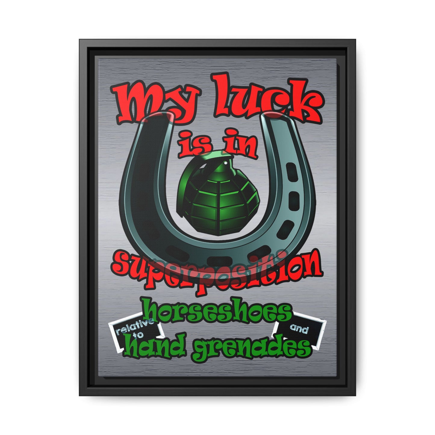 my luck - framed canvas art (brushed nickel)
