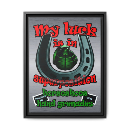 my luck - framed canvas art (brushed nickel)