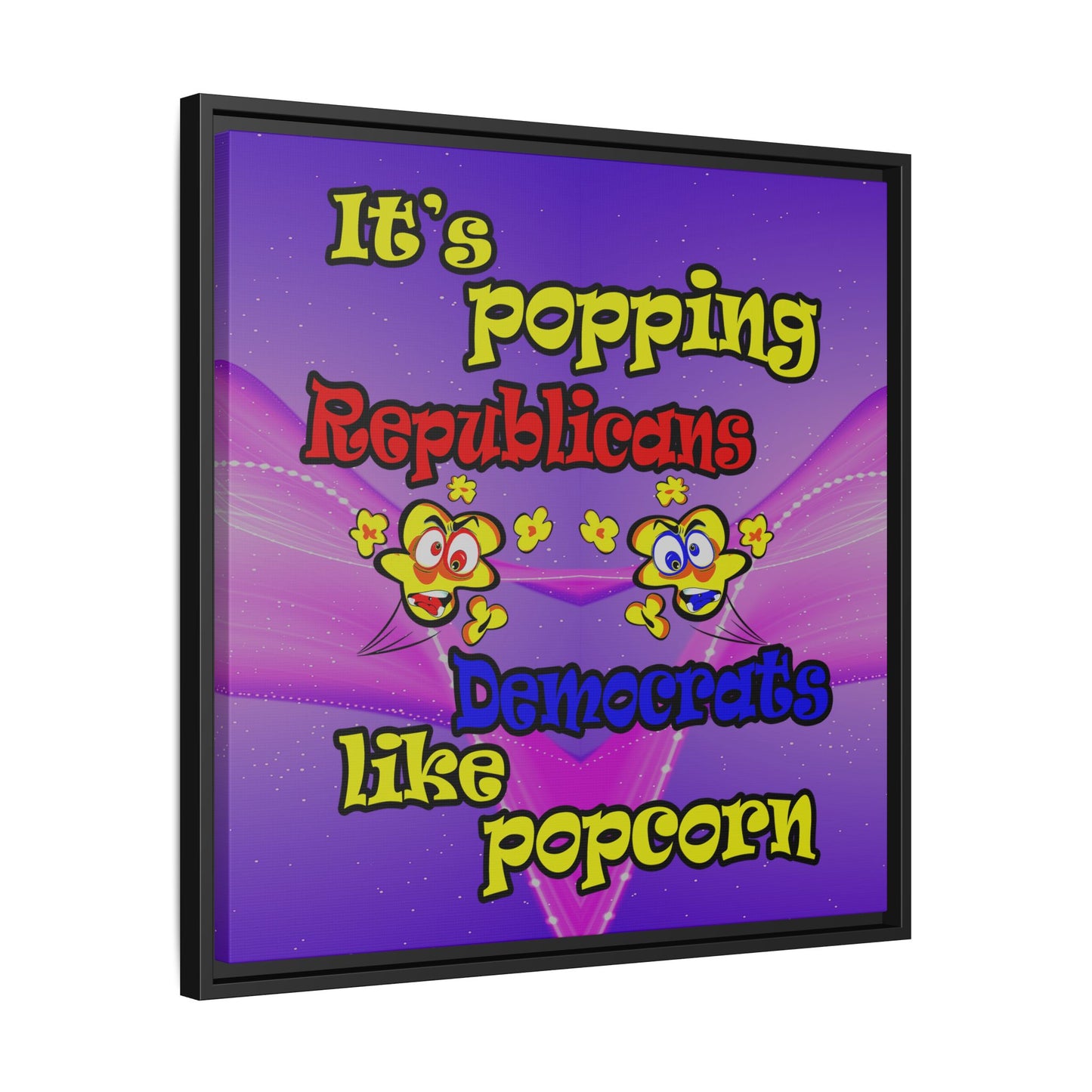 popping like popcorn - framed canvas art (purple-pink wave)