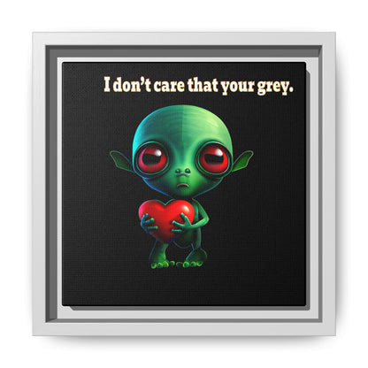 I don't care that your grey - framed canvas art (black)