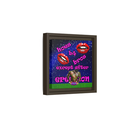 hoes b4 bros - framed canvas art ('snoops' background)