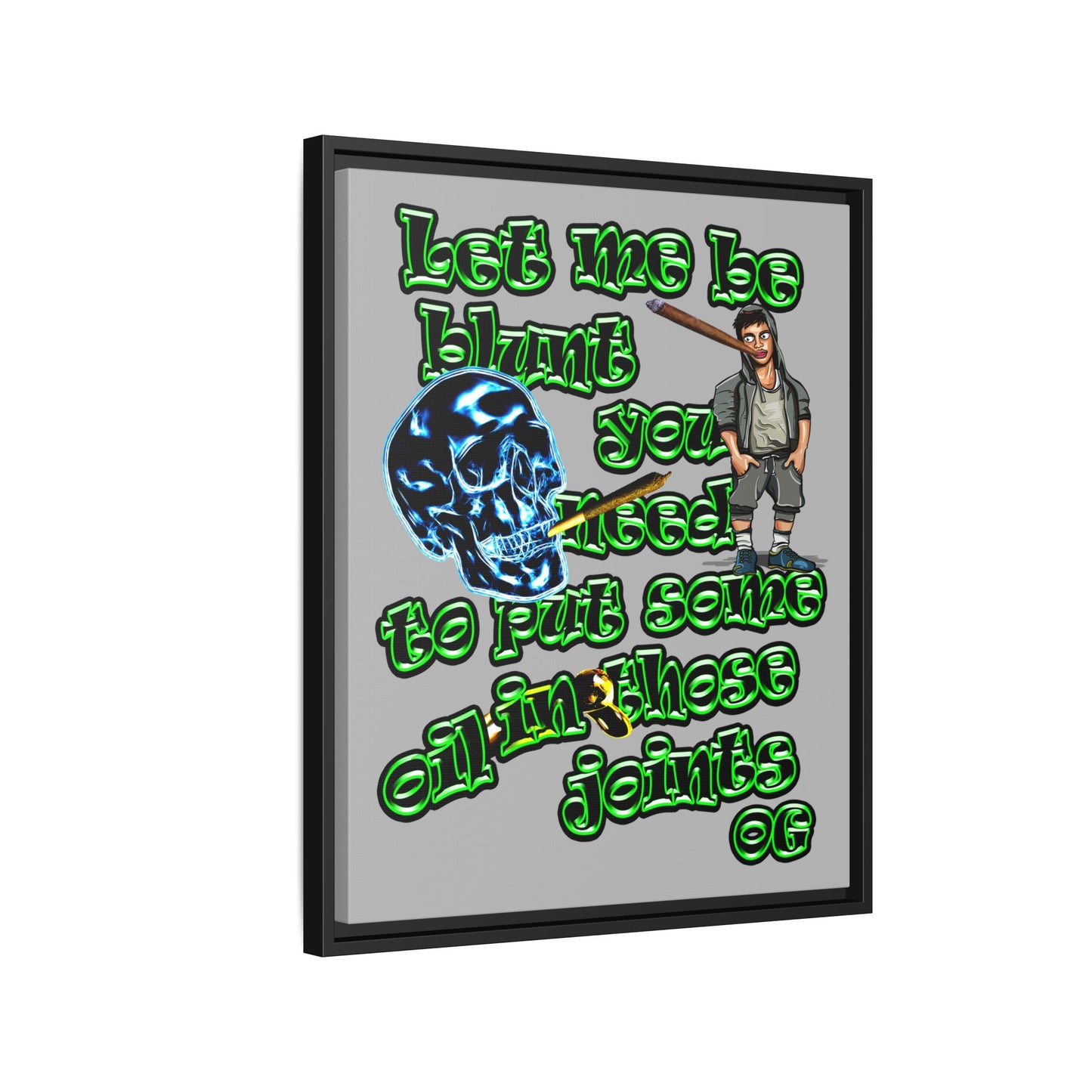 og - framed canvas art (light grey)