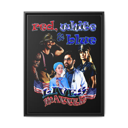 rw&b lives matter - framed canvas art (black)