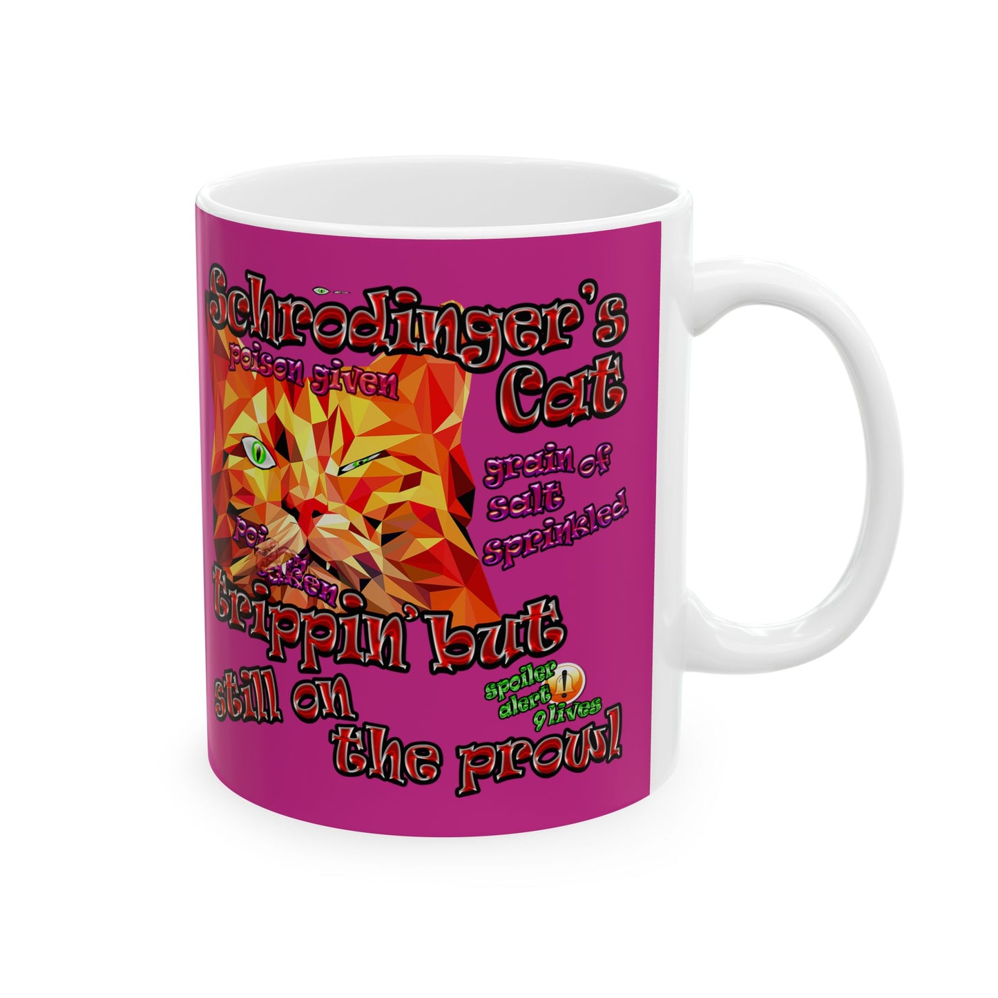 schrodinger's cat - White Mug (pink)