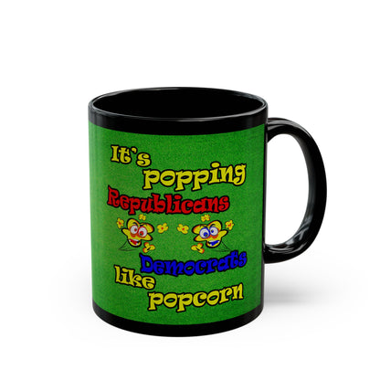 popping like popcorn - Black Mug (green turf)