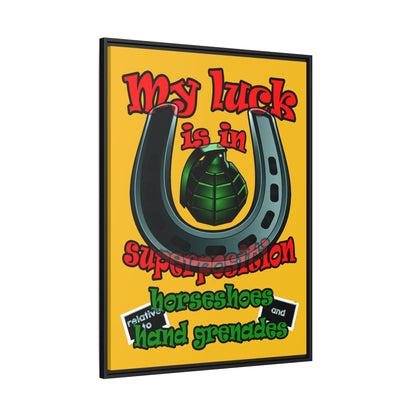 my luck - framed canvas art (yellow)