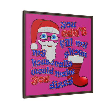 santa's shoes - framed canvas art (pink)