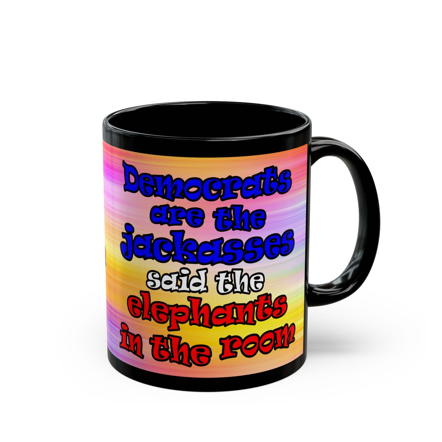 donkeys and elephants - Black Mug (color blur)