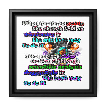 doggystyle - framed canvas art (white)