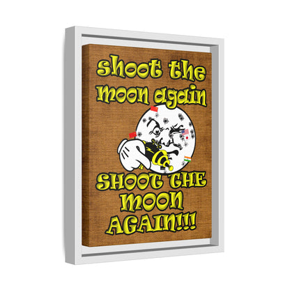 shoot the moon again - framed canvas art (brown papyrus)