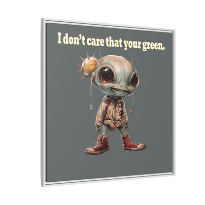 I don't care that your green - framed canvas art (dark grey)