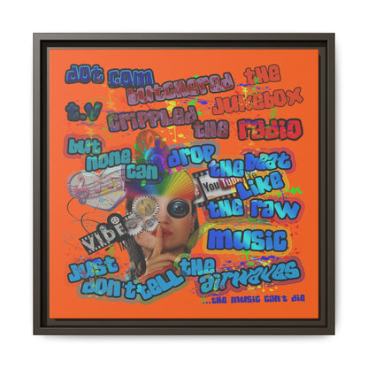drop the beat - framed canvas art (orange)