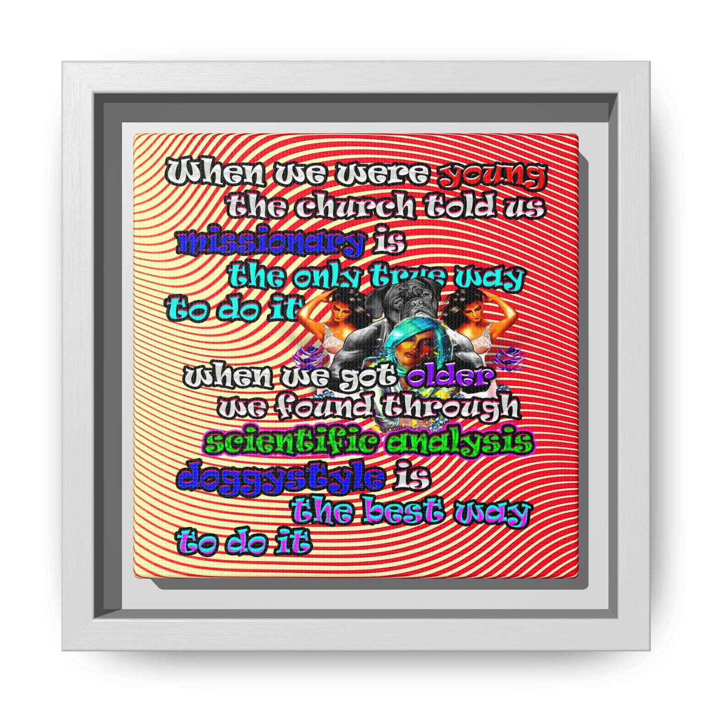 doggystyle - framed canvas art (yellow-orange wave)