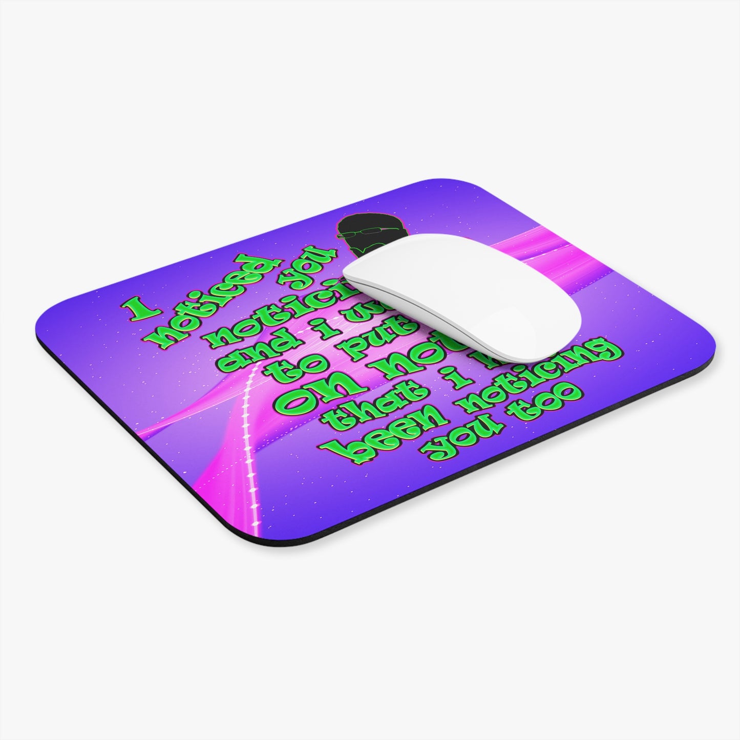 noticed you noticing - Mouse Pad (Rectangle) (purple-pink wave)
