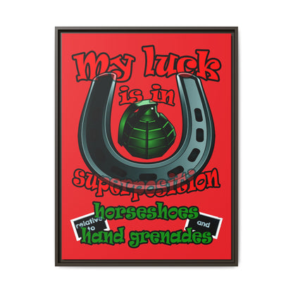 my luck - framed canvas art (red)
