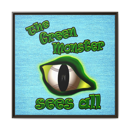 green monster - framed canvas art (faded blue)