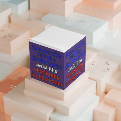 donkeys and elephants - note cube (purple)