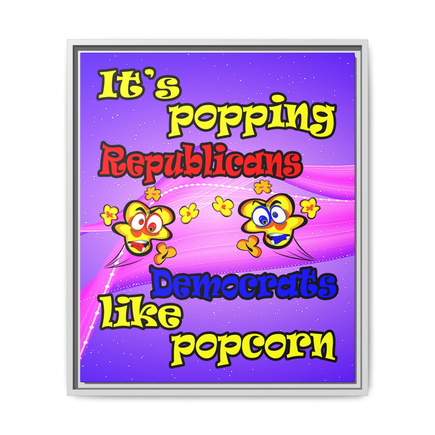 popping like popcorn - framed canvas art (purple-pink wave)