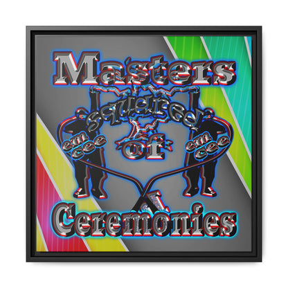 em cee squared - framed canvas art (rainbow split)