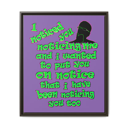 noticed you noticing - framed canvas art (light purple)