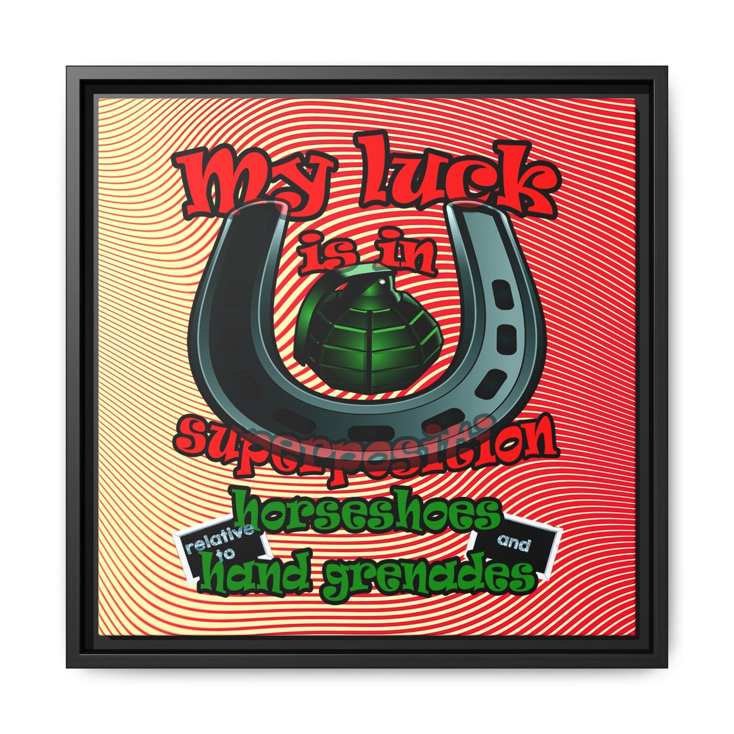 my luck - framed canvas art (yellow-orange wave)