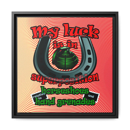 my luck - framed canvas art (yellow-orange wave)