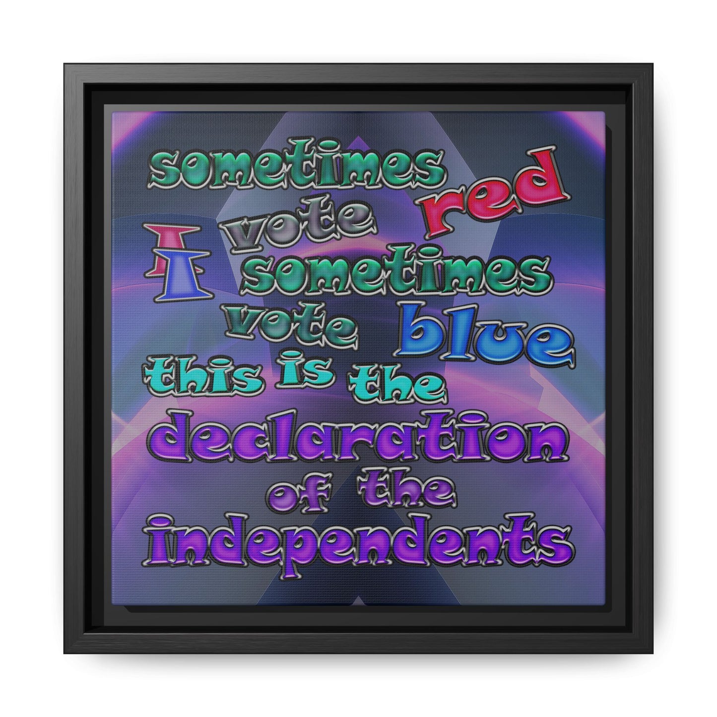 declaration of the independents - framed canvas art (grey-pink wave)