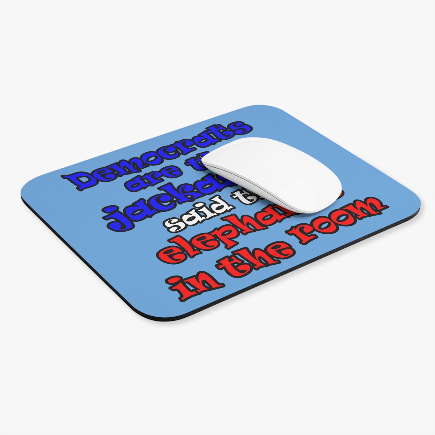 donkeys and elephants - Mouse Pad (Rectangle) (light blue)