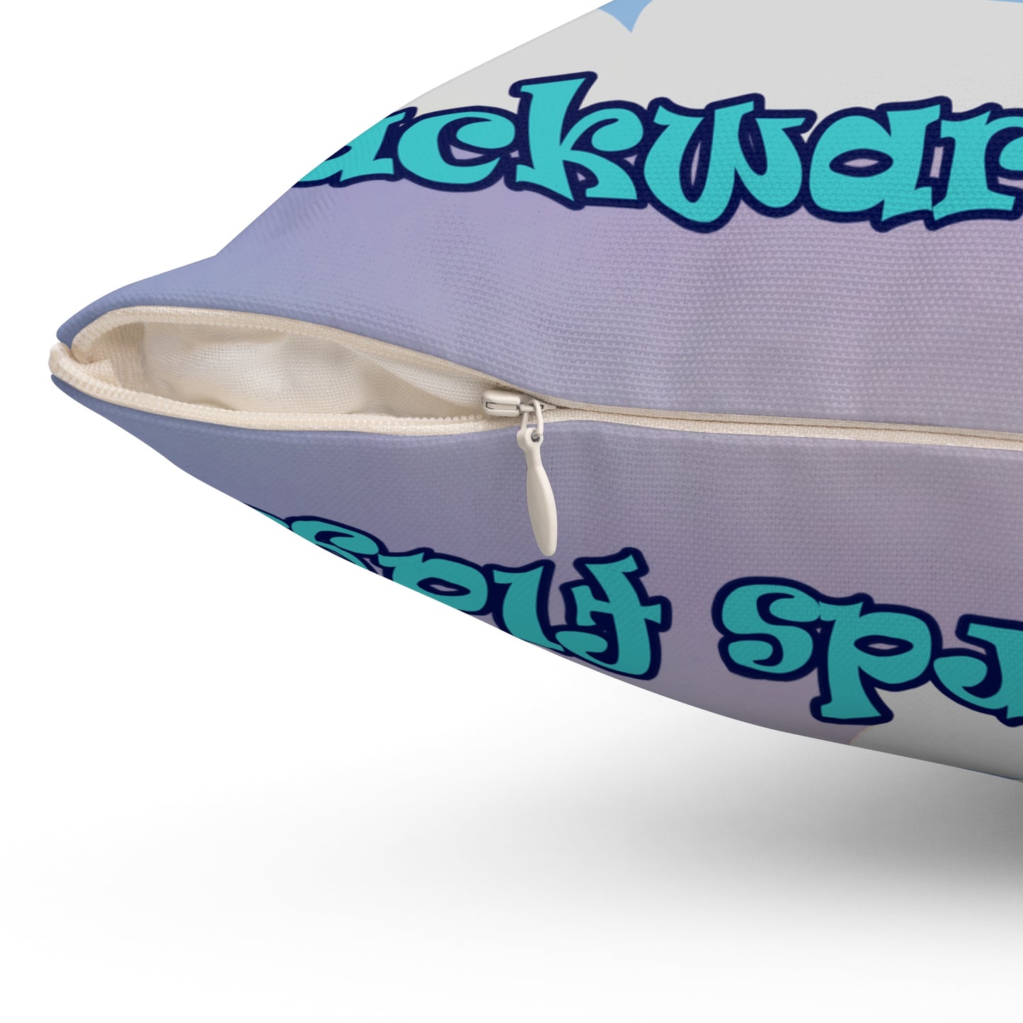 shoot for the stars - Spun Polyester Square Pillow - (light blue-pink wave)