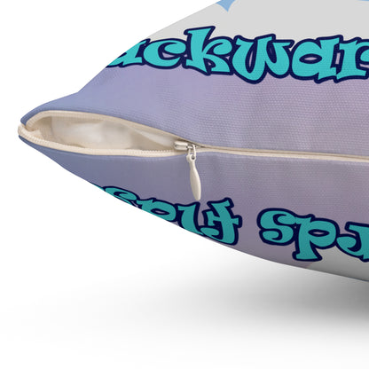 shoot for the stars - Spun Polyester Square Pillow - (light blue-pink wave)
