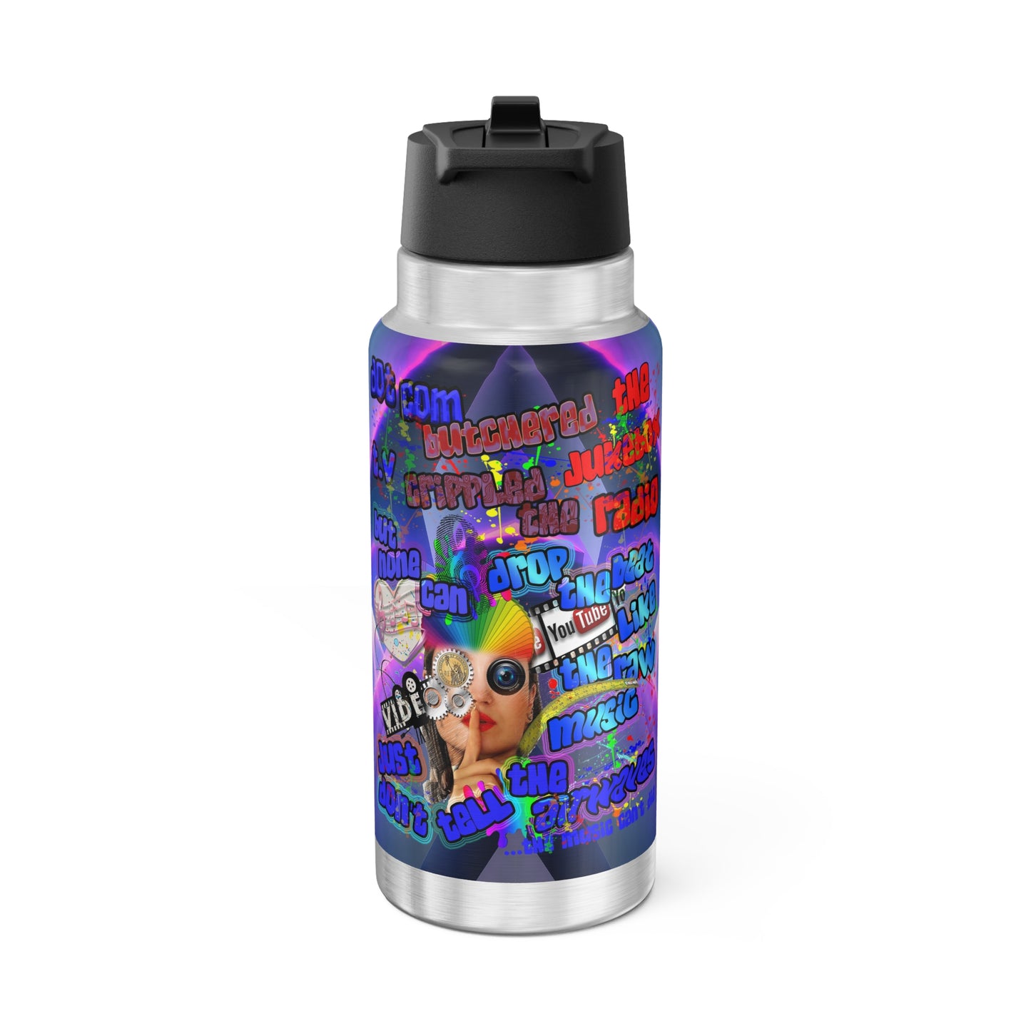 drop the beat - Gator Tumbler, 32oz  (grey-pink wave)