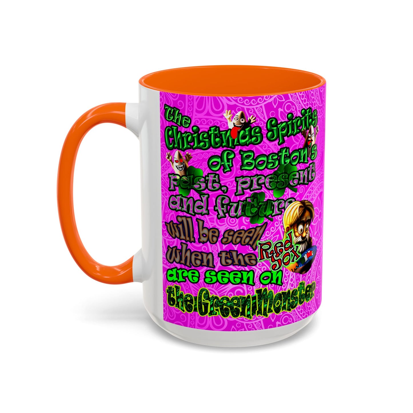 christmas spirits of boston - Accent Mug (pink swirl)