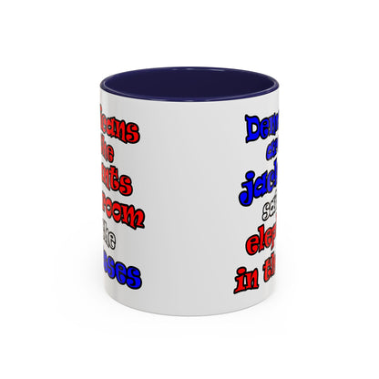 donkeys and elephants - Accent Mug (white)