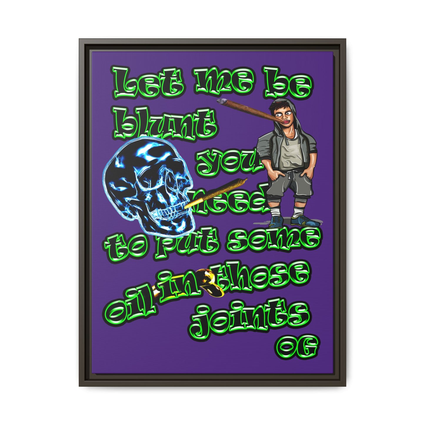 og - framed canvas art (purple)