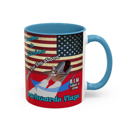 shoot for the stars - Accent Mug (dark red)