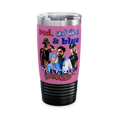 rw&b lives matter - Ringneck Tumbler, 20oz (light pink)