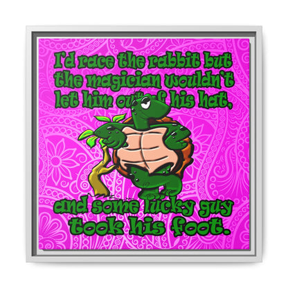 turtle race - framed canvas art (pink swirl)