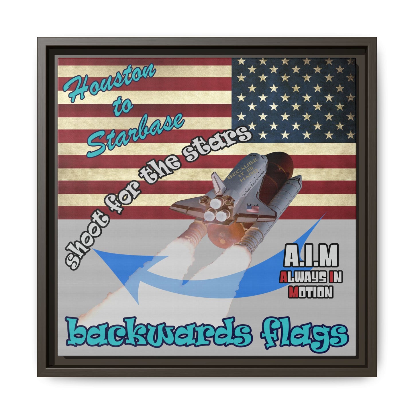 shoot for the stars - framed canvas art (light grey)